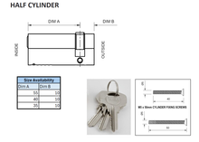 Load image into Gallery viewer, Yale Euro Half Cylinder
