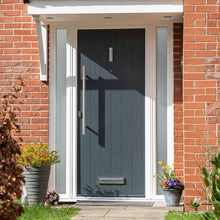 Load image into Gallery viewer, Chrome 800mm Door Pull Handle shown on a Anglian Composite Door