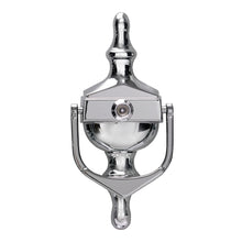 Load image into Gallery viewer, Chrome Urn Door Knocker with Spy hole, available from Anglian Home Improvements