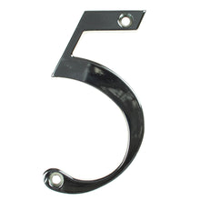 Load image into Gallery viewer, Chrome house number five, buy online at Anglian Home Improvements