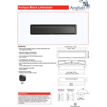 Load image into Gallery viewer, Antique Black Door Letter Box features and maintenance