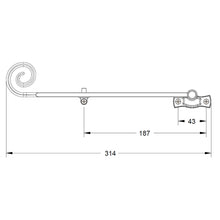 Load image into Gallery viewer, Monkey Tail Dummy Peg Stay size diagram, buy at Anglian Home Improvements