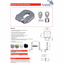 Load image into Gallery viewer, Square Pull Escutcheon Features