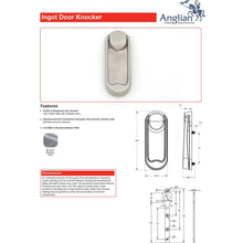 Load image into Gallery viewer, Ingot Door Knocker Brushed Steel Features