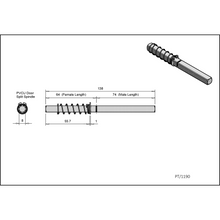 Load image into Gallery viewer, Replacement 138mm split spindle for uPVC Door Handle Specification