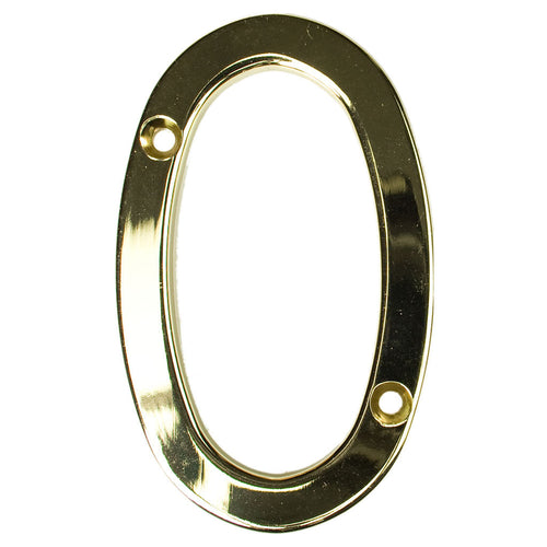 Gold house number zero, buy online at Anglian Home Improvements