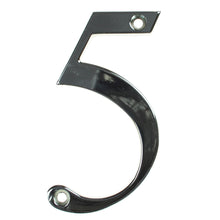 Load image into Gallery viewer, Chrome house number five, buy online at Anglian Home Improvements
