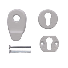 Load image into Gallery viewer, White Door Pull Escutcheon set from Anglian Home Improvements
