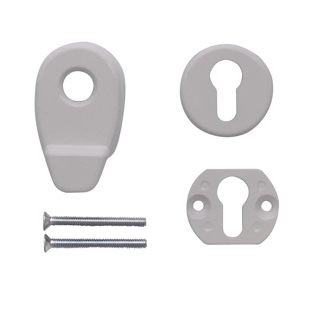 White Door Pull Escutcheon set from Anglian Home Improvements