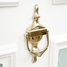 Load image into Gallery viewer, Gold Urn Door Knocker on white door, buy from Anglian Home Improvements
