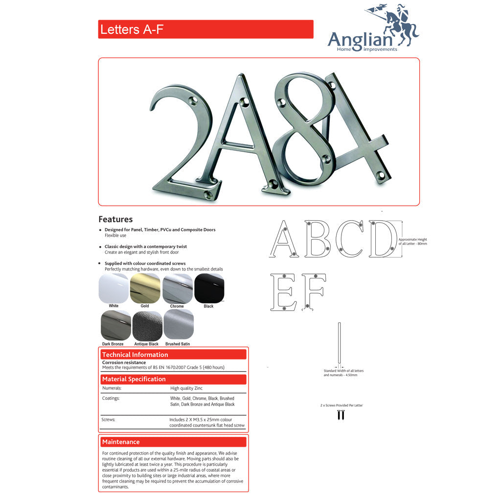 Brushed Satin House Letters – Anglian Home Improvements