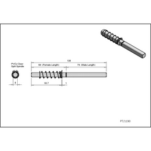 Load image into Gallery viewer, Replacement 138mm split spindle for uPVC Door Handle Specification 
