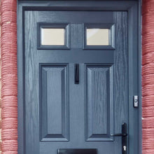 Load image into Gallery viewer, Black Ponytail Door Knocker on Front Door
